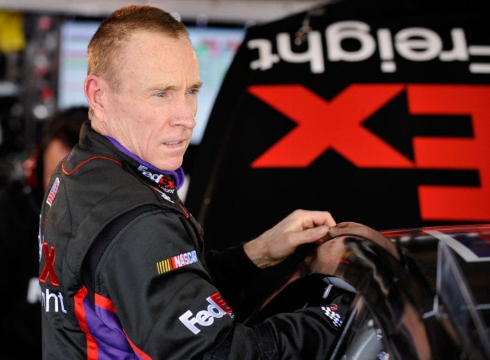 RIDGEWAY, VA - APRIL 06: Mark Martin, driver of the #11 FedEx Freight Toyota, prepares for practice for the NASCAR Sprint Cup Series STP Gas Booster 500 on April 6, 2013 at Martinsville Speedway in Ridgeway, Virginia. (Photo by Rainier Ehrhardt/NASCAR via Getty Images)