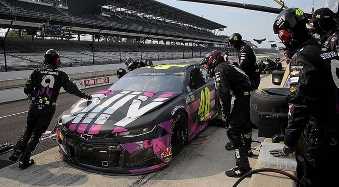 Featured Image for Justin Allgaier’s fill-in drive for Jimmie Johnson ends in early wreck at Brickyard