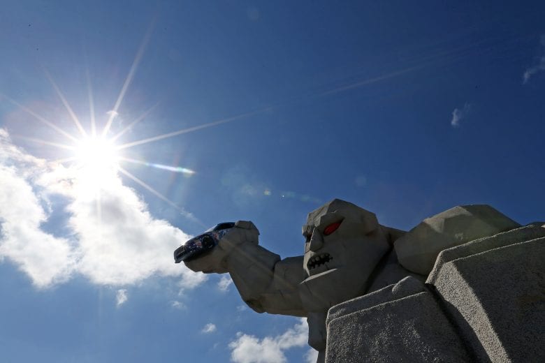 DOVER, DE - OCTOBER 01: A general view of Miles the Monster located in the fanzone prior to the Monster Energy NASCAR Cup Series Apache Warrior 400 presented by Lucas Oil at Dover International Speedway on October 1, 2017 in Dover, Delaware. (Photo by Sean Gardner/Getty Images) | Getty Images