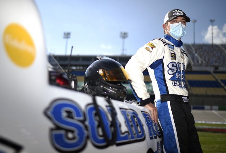 SPARTA, KENTUCKY - JULY 11: Tate Fogleman, driver of the #02 Solid Rock Carriers Chevrolet, waits on the grid prior to the NASCAR Gander RV & Outdoors Truck Series Buckle Up In Your Truck 225 at Kentucky Speedway on July 11, 2020 in Sparta, Kentucky. (Photo by Jared C. Tilton/Getty Images) | Getty Images