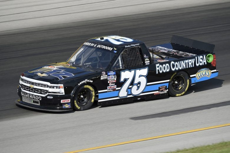 SPARTA, KENTUCKY - JULY 11: Parker Kligerman, driver of the #75 Food Country USA/UTZ Chips Chevrolet, drives during the NASCAR Gander RV & Outdoors Truck Series Buckle Up In Your Truck 225 at Kentucky Speedway on July 11, 2020 in Sparta, Kentucky. (Photo by Jared C. Tilton/Getty Images) | Getty Images