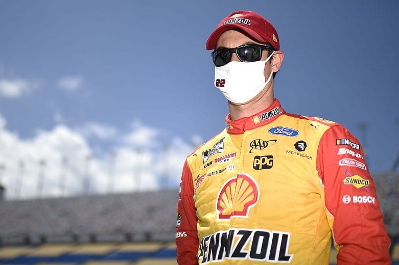 SPARTA, KENTUCKY - JULY 12: Joey Logano, driver of the #22 Shell Pennzoil Ford, waits on the grid prior to the NASCAR Cup Series Quaker State 400 Presented by Walmart at Kentucky Speedway on July 12, 2020 in Sparta, Kentucky. (Photo by Jared C. Tilton/Getty Images) | Getty Images