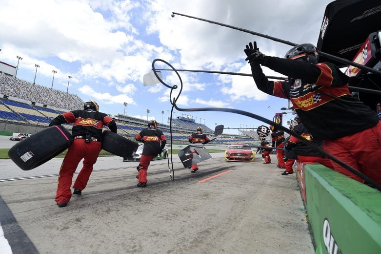 SPARTA, KENTUCKY - JULY 12: Ryan Blaney, driver of the #12 Advance Auto Parts Ford, pits during the NASCAR Cup Series Quaker State 400 Presented by Walmart at Kentucky Speedway on July 12, 2020 in Sparta, Kentucky. (Photo by Jared C. Tilton/Getty Images) | Getty Images