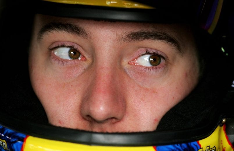 DOVER, DE - SEPTEMBER 24: Kyle Busch driver of the #5 Hendrick Motorsports Kellogg's Chevrolet in his car during practice for the NASCAR Nextel Cup Series MBNA Race Points 400 at the Dover International Speedway on September 24, 2005 in Dover, Delaware. (Photo by Robert Laberge/Getty Images) | Getty Images