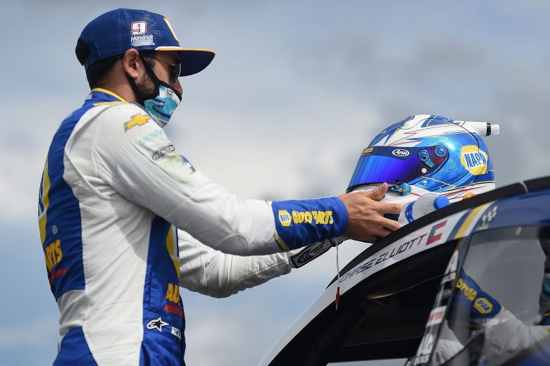 LONG POND, PENNSYLVANIA - JUNE 27: Chase Elliott, driver of the #9 NAPA Auto Parts Chevrolet, prepares for the NASCAR Cup Series Pocono Organics 325 in partnership with Rodale Institute at Pocono Raceway on June 27, 2020 in Long Pond, Pennsylvania. (Photo by Jared C. Tilton/Getty Images) | Getty Images