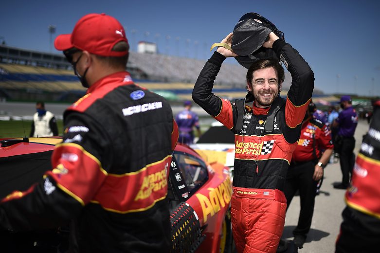 SPARTA, KENTUCKY - JULY 12: Ryan Blaney, driver of the #12 Advance Auto Parts Ford, prepares for the NASCAR Cup Series Quaker State 400 Presented by Walmart at Kentucky Speedway on July 12, 2020 in Sparta, Kentucky. (Photo by Jared C. Tilton/Getty Images) | Getty Images