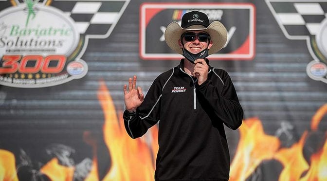 Featured Image for Austin Cindric clinches third straight Xfinity win after Kyle Busch’s post-race DQ at Texas