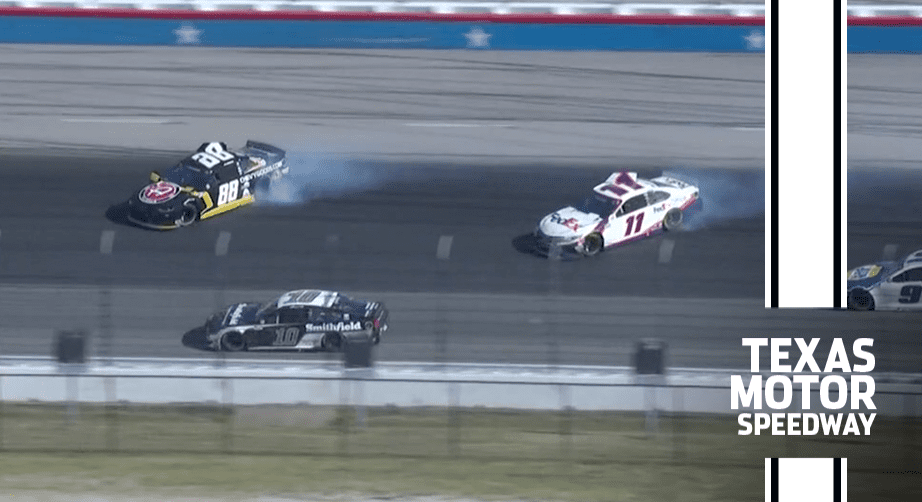 Denny Hamlin, Alex Bowman wreck late at Texas NASCAR
