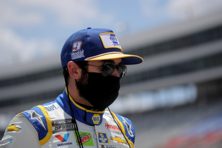 FORT WORTH, TEXAS - JULY 19: Chase Elliott, driver of the #9 NAPA Auto Parts Chevrolet, walks on the grid prior to the NASCAR Cup Series O'Reilly Auto Parts 500 at Texas Motor Speedway on July 19, 2020 in Fort Worth, Texas. (Photo by Chris Graythen/Getty Images) | Getty Images