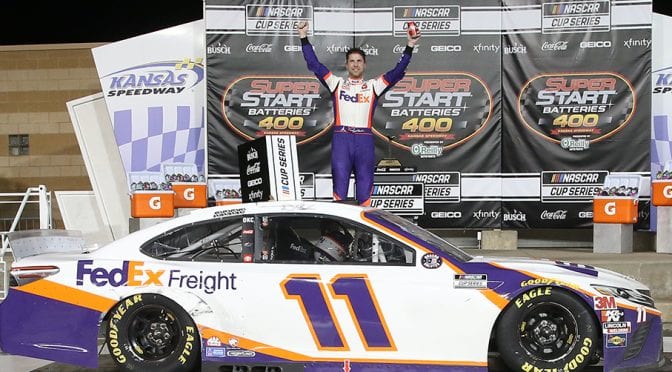 Denny Hamlin soars at Kansas with fifth Cup Series win of the season