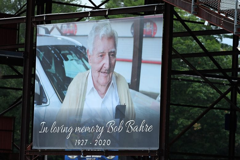LOUDON, NEW HAMPSHIRE - AUGUST 02: Tribute signage to  Bob Bahre, former owner of the New Hampshire Motor Speedway who passed away last week is seen under the stands prior to the NASCAR Cup Series Foxwoods Resort Casino 301 at New Hampshire Motor Speedway on August 02, 2020 in Loudon, New Hampshire. (Photo by Maddie Meyer/Getty Images) | Getty Images