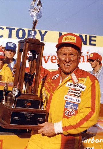 DAYTONA BEACH, FL ? FEBRUARY 20, 1977: Cale Yarborough won his first of four Daytona 500 titles driving Junior Johnson?s Holly Farms Chicken Chevrolet in 1977. Yarborough led 137 of 200 laps and averaged 153.218 mph for 500 miles of racing. (Photo by ISC Archives/CQ-Roll Call Group via Getty Images)