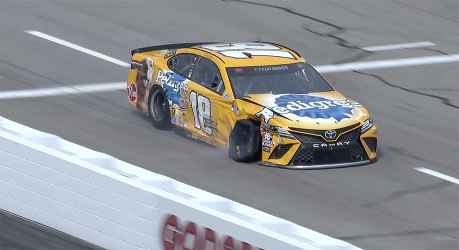 Kyle Busch out early after hard hit at New Hampshire NASCAR