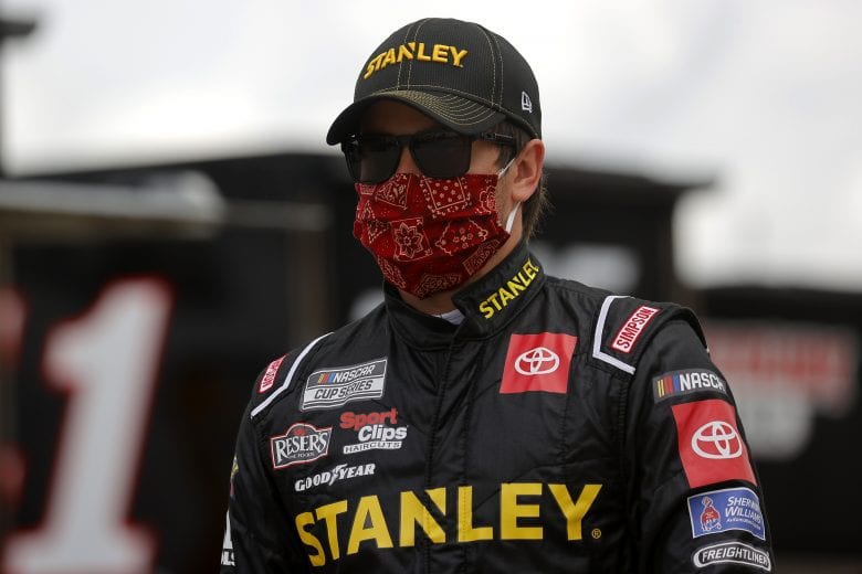 HAMPTON, GEORGIA - JUNE 07: Erik Jones, driver of the #20 STANLEY Toyota, walks the  the NASCAR Cup Series Folds of Honor QuikTrip 500 at Atlanta Motor Speedway on June 07, 2020 in Hampton, Georgia. (Photo by Chris Graythen/Getty Images) | Getty Images