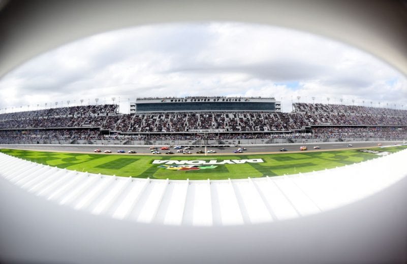 DAYTONA BEACH, FLORIDA - FEBRUARY 15: A general view of cars during the running of the NASCAR Xfinity Series NASCAR Racing Experience 300 at Daytona International Speedway on February 15, 2020 in Daytona Beach, Florida. (Photo by Jared C. Tilton/Getty Images) | Getty Images