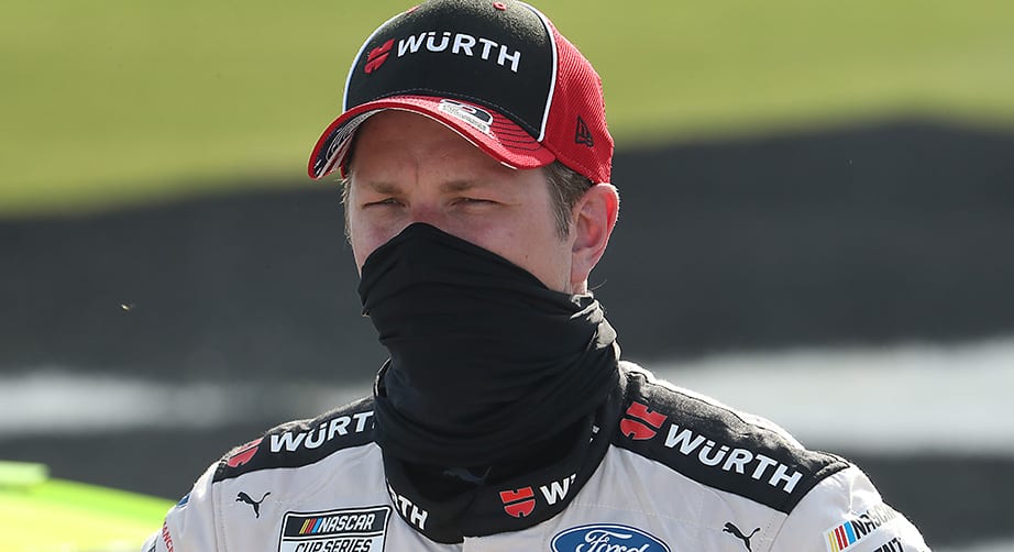 FORT WORTH, TEXAS - JULY 19: Brad Keselowski, driver of the #2 Wurth Ford, stands on the grid following the NASCAR Cup Series O'Reilly Auto Parts 500 at Texas Motor Speedway on July 19, 2020 in Fort Worth, Texas. (Photo by Chris Graythen/Getty Images) | Getty Images