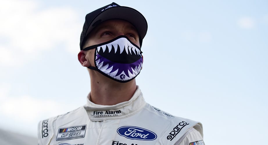 MARTINSVILLE, VIRGINIA - JUNE 10: John H. Nemechek, driver of the #38 Fire Alarm Services Ford, waits on the grid prior to the NASCAR Cup Series Blue-Emu Maximum Pain Relief 500 at Martinsville Speedway on June 10, 2020 in Martinsville, Virginia. (Photo by Jared C. Tilton/Getty Images) | Getty Images