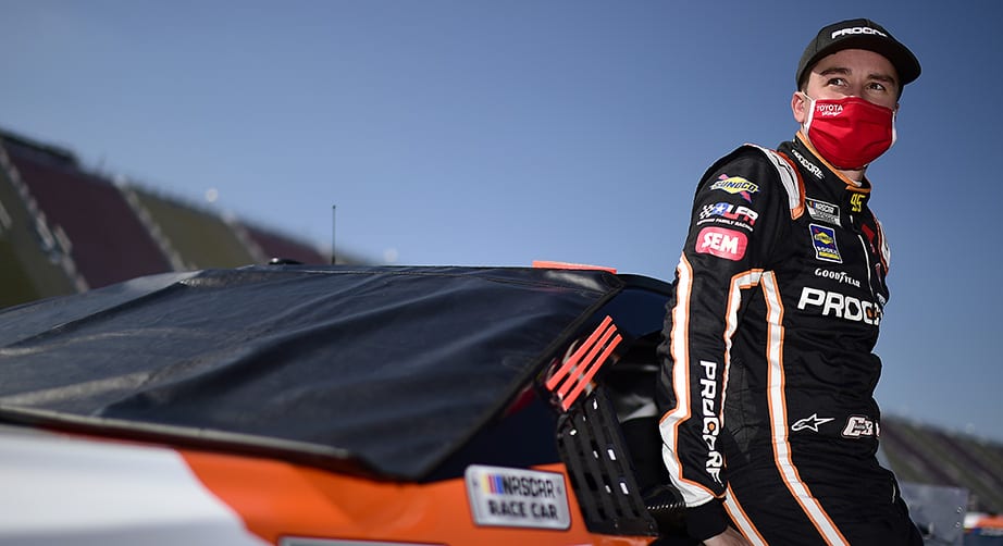 BROOKLYN, MICHIGAN - AUGUST 08: Christopher Bell, driver of the #95 Procore Toyota, waits on the grid prior to the NASCAR Cup Series FireKeepers Casino 400 at Michigan International Speedway on August 08, 2020 in Brooklyn, Michigan. (Photo by Jared C. Tilton/Getty Images) | Getty Images