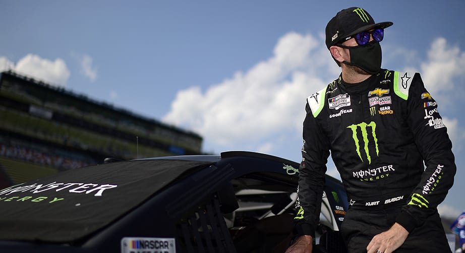 BROOKLYN, MICHIGAN - AUGUST 09: Kurt Busch, driver of the #1 Monster Energy Chevrolet, prepares for the NASCAR Cup Series Consumers Energy 400 at Michigan International Speedway on August 09, 2020 in Brooklyn, Michigan. (Photo by Jared C. Tilton/Getty Images) | Getty Images