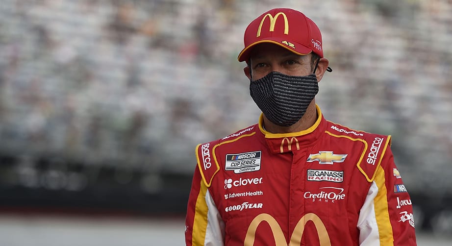 BRISTOL, TENNESSEE - JULY 15: Matt Kenseth, driver of the #42 McDonald's McDelivery Chevrolet, walks the grid prior to during the NASCAR Cup Series All-Star Race at Bristol Motor Speedway on July 15, 2020 in Bristol, Tennessee. (Photo by Jared C. Tilton/Getty Images) | Getty Images