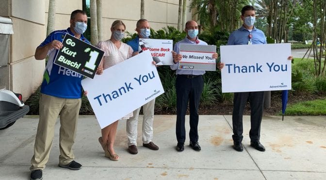 AdventHealth Daytona Beach honored in NASCAR hauler salute