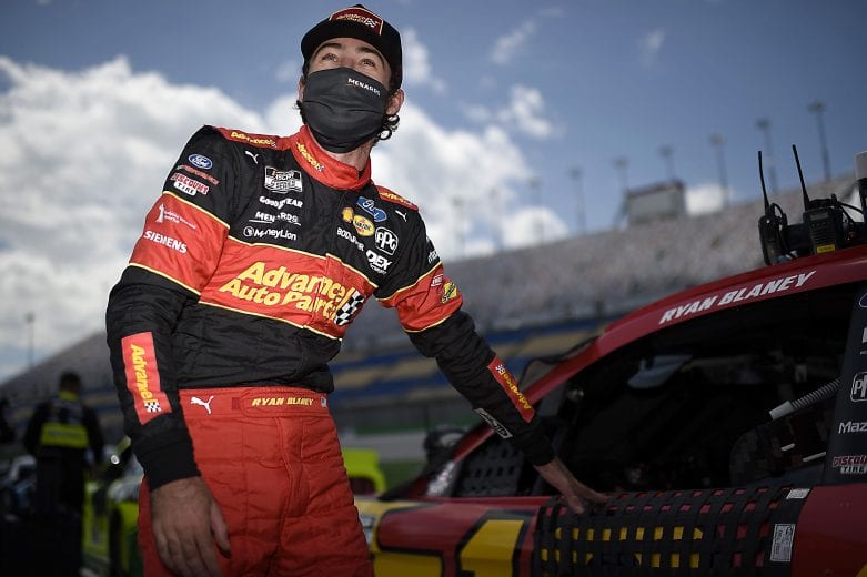 SPARTA, KENTUCKY - JULY 12: Ryan Blaney, driver of the #12 Advance Auto Parts Ford, prepares for the NASCAR Cup Series Quaker State 400 Presented by Walmart at Kentucky Speedway on July 12, 2020 in Sparta, Kentucky. (Photo by Jared C. Tilton/Getty Images) | Getty Images
