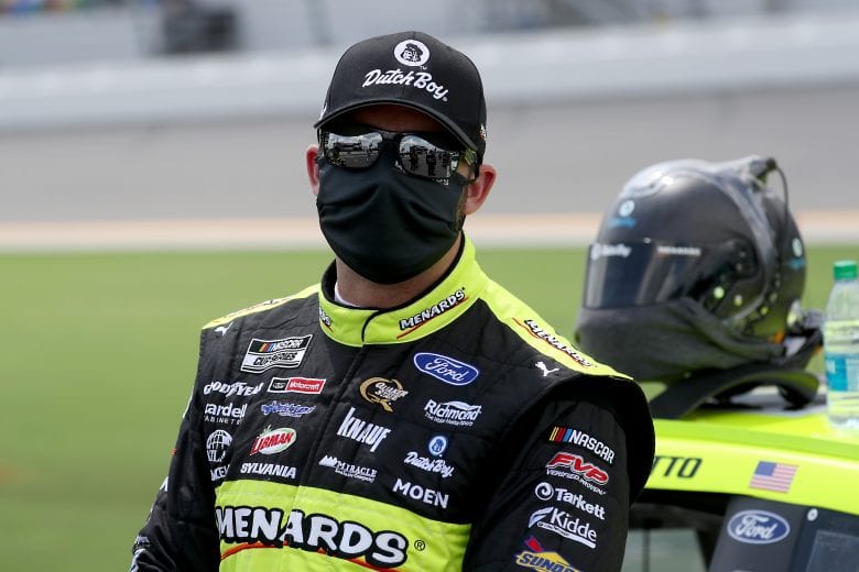 DAYTONA BEACH, FLORIDA - AUGUST 16: Matt DiBenedetto, driver of the #21 Menards/Dutch Boy Ford, waits on the grid prior to the NASCAR Cup Series Go Bowling 235 at Daytona International Speedway on August 16, 2020 in Daytona Beach, Florida. (Photo by Chris Graythen/Getty Images) | Getty Images