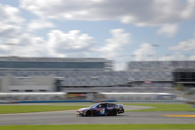 DAYTONA BEACH, FLORIDA - AUGUST 16: Kevin Harvick, driver of the #4 Busch Beer National Forest Foundation Ford, drives during the NASCAR Cup Series Go Bowling 235 at Daytona International Speedway on August 16, 2020 in Daytona Beach, Florida. (Photo by Chris Graythen/Getty Images) | Getty Images