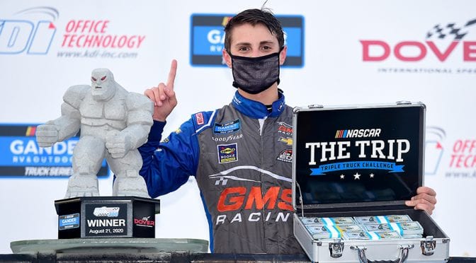 Zane Smith wins Gander Truck race at Dover, cashes in on Triple Truck Challenge prize