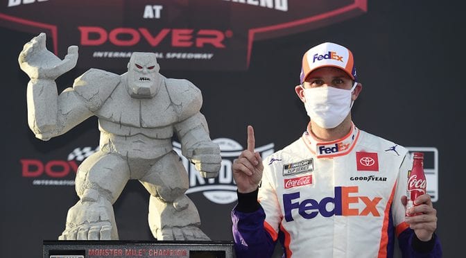 Hamlin sidesteps Truex to win Cup opener at Dover; JGR lands 1-2-3 finish
