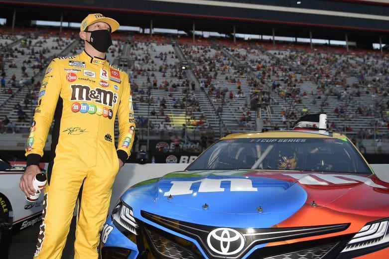 BRISTOL, TENNESSEE - JULY 15: Kyle Busch, driver of the #18 M&M's Toyota, waits on the grid prior to the NASCAR Cup Series All-Star Race at Bristol Motor Speedway on July 15, 2020 in Bristol, Tennessee. (Photo by Jared C. Tilton/Getty Images) | Getty Images