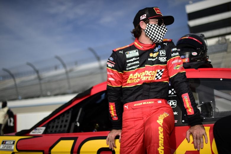 DOVER, DELAWARE - AUGUST 22: Ryan Blaney, driver of the #12 Advance Auto Parts Ford, waits on the grid prior to the NASCAR Cup Series Drydene 311 at Dover International Speedway on August 22, 2020 in Dover, Delaware. (Photo by Jared C. Tilton/Getty Images) | Getty Images