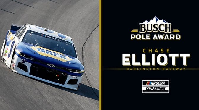 Featured Image for Chase Elliott wins Busch Pole Award for Sunday’s Darlington playoff opener