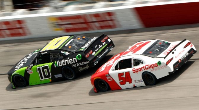 Featured Image for Ross Chastain remains encouraged after scrape with Hamlin in final Darlington dash