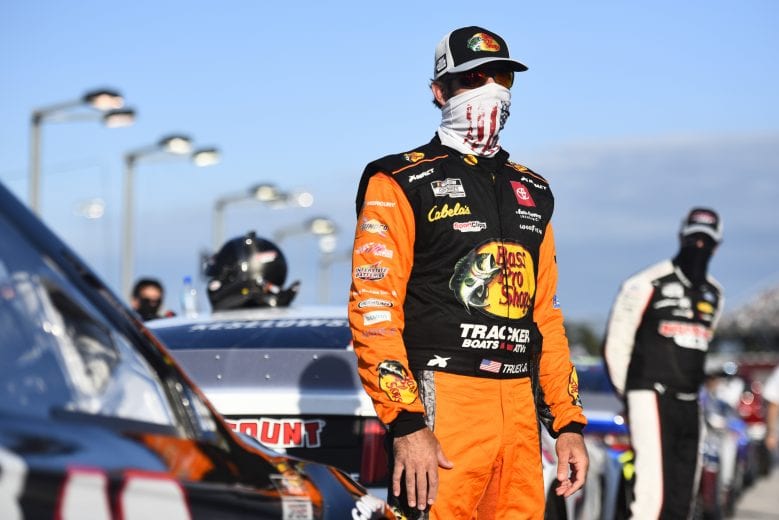 DARLINGTON, SOUTH CAROLINA - SEPTEMBER 06: Martin Truex Jr., driver of the #19 Bass Pro Shops Toyota, waits on the grid prior to the NASCAR Cup Series Cook Out Southern 500 at Darlington Raceway on September 06, 2020 in Darlington, South Carolina. (Photo by Jared C. Tilton/Getty Images) | Getty Images