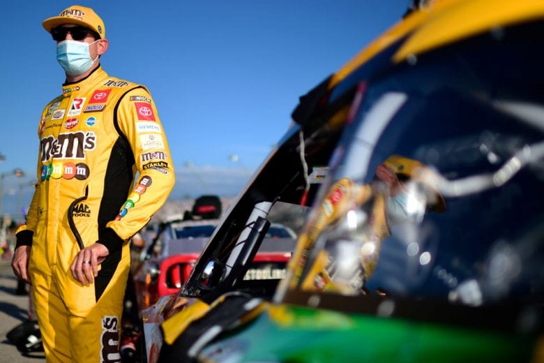 DARLINGTON, SOUTH CAROLINA - SEPTEMBER 06: Kyle Busch, driver of the #18 M&M's Toyota, waits on the grid prior to the NASCAR Cup Series Cook Out Southern 500 at Darlington Raceway on September 06, 2020 in Darlington, South Carolina. (Photo by Jared C. Tilton/Getty Images) | Getty Images