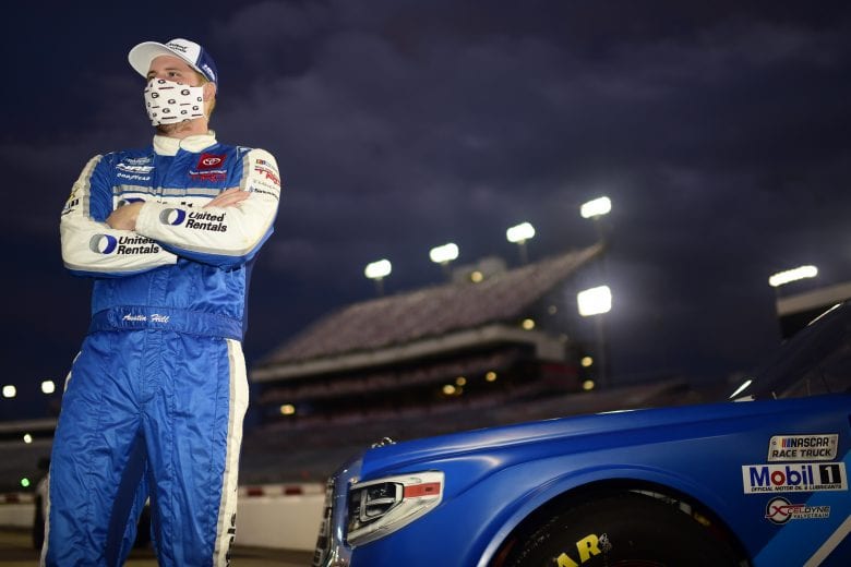 RICHMOND, VIRGINIA - SEPTEMBER 10: Austin Hill, driver of the #16 United Rentals Toyota, waits on the grid prior to the NASCAR Gander Outdoors Truck Series ToyotaCare 250 at Richmond Raceway on September 10, 2020 in Richmond, Virginia. (Photo by Jared C. Tilton/Getty Images) | Getty Images