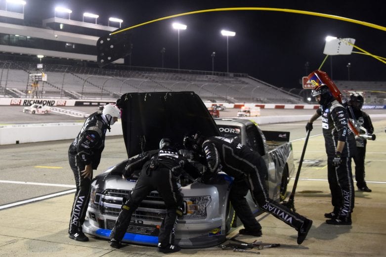 RICHMOND, VIRGINIA - SEPTEMBER 10: Johnny Sauter, driver of the #13 Vivitar Ford, pits during the NASCAR Gander Outdoors Truck Series ToyotaCare 250 at Richmond Raceway on September 10, 2020 in Richmond, Virginia. (Photo by Jared C. Tilton/Getty Images) | Getty Images