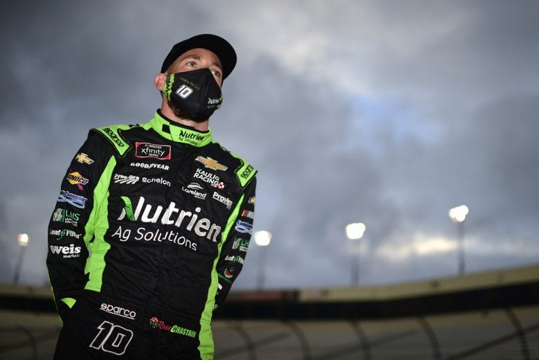 RICHMOND, VIRGINIA - SEPTEMBER 11: Ross Chastain, driver of the #10 Nutrien Ag Solutions Chevrolet, waits on the grid prior to the NASCAR Xfinity Series Go Bowling 250 at Richmond Raceway on September 11, 2020 in Richmond, Virginia. (Photo by Jared C. Tilton/Getty Images) | Getty Images