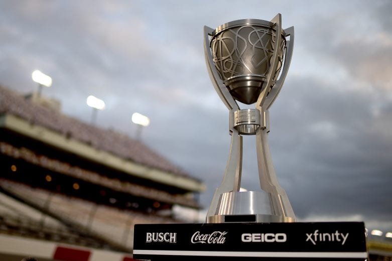 RICHMOND, VIRGINIA - SEPTEMBER 12: : A detail of the NASCAR Cup Series trophy on the grid prior tthe NASCAR Cup Series Federated Auto Parts 400 at Richmond Raceway on September 12, 2020 in Richmond, Virginia. (Photo by Jared C. Tilton/Getty Images) | Getty Images