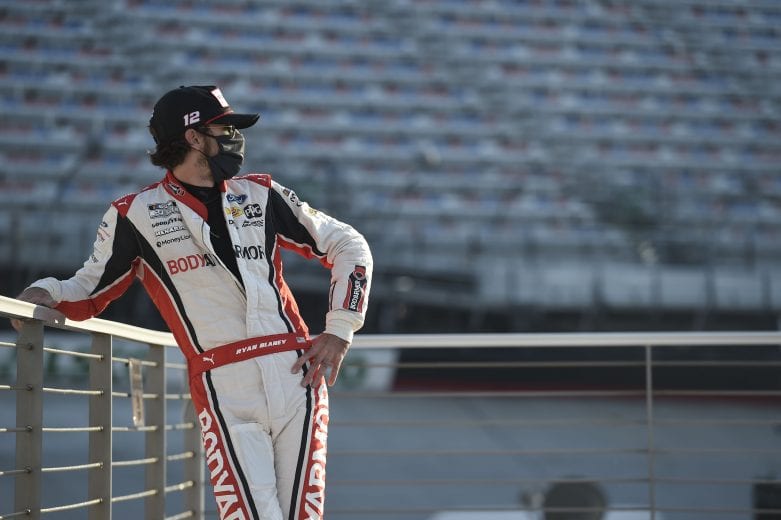 BRISTOL, TENNESSEE - JULY 15: Ryan Blaney, driver of the #12 BodyArmor Ford, waits on the grid prior to the NASCAR Cup Series All-Star Race at Bristol Motor Speedway on July 15, 2020 in Bristol, Tennessee. (Photo by Jared C. Tilton/Getty Images) | Getty Images