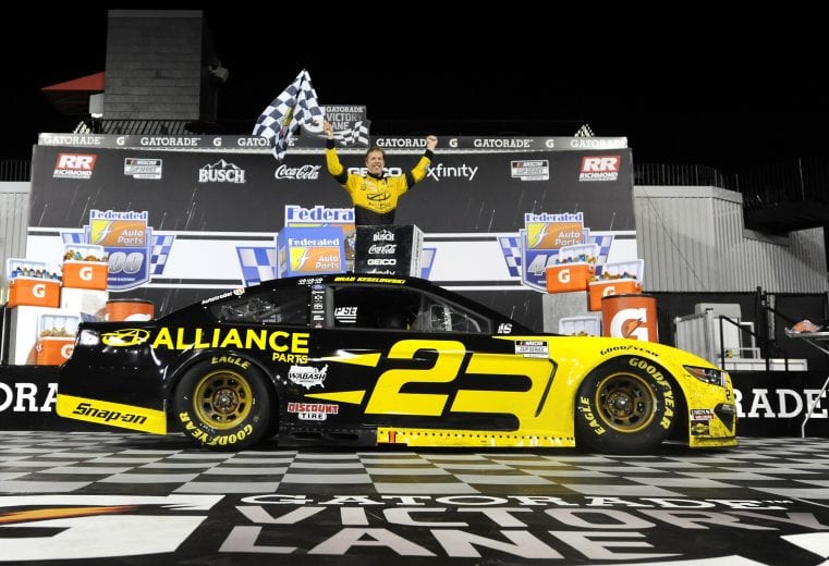 RICHMOND, VIRGINIA - SEPTEMBER 12: Brad Keselowski, driver of the #2 Western Star/Alliance Parts Ford, celebrates in Victory Lane after winning the NASCAR Cup Series Federated Auto Parts 400 at Richmond Raceway on September 12, 2020 in Richmond, Virginia. (Photo by Jared C. Tilton/Getty Images) | Getty Images