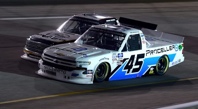 Featured image for No. 45 disqualified after Gander Truck Series race at Bristol; Bayne finishes last