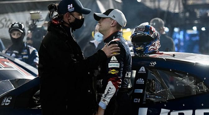 William Byron’s playoff hopes end after early contact at Bristol