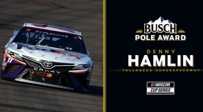 Denny Hamlin wins Busch Pole Award for playoff race at Talladega