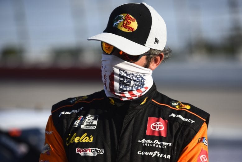 DARLINGTON, SOUTH CAROLINA - SEPTEMBER 06: Martin Truex Jr., driver of the #19 Bass Pro Shops Toyota, waits on the grid prior to the NASCAR Cup Series Cook Out Southern 500 at Darlington Raceway on September 06, 2020 in Darlington, South Carolina. (Photo by Jared C. Tilton/Getty Images) | Getty Images