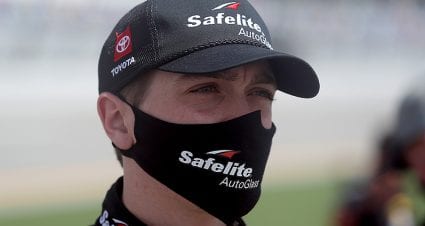 DAYTONA BEACH, FLORIDA - AUGUST 16: Christian Eckes, driver of the #18 Safelite AutoGlass Toyota, waits on the grid prior to the NASCAR Gander RV & Outdoors Truck Series Sunoco 159 at Daytona International Speedway on August 16, 2020 in Daytona Beach, Florida. (Photo by Chris Graythen/Getty Images) | Getty Images