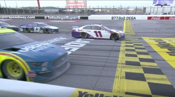 Featured Image for Denny Hamlin prevails in triple-overtime thriller at Talladega