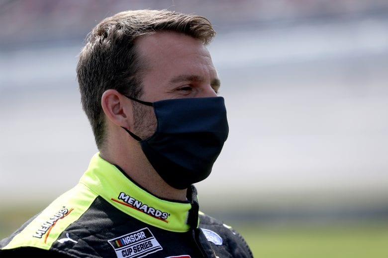 TALLADEGA, ALABAMA - OCTOBER 04: Matt DiBenedetto, driver of the #21 Menards/Tuscany Ford, waits on the grid prior to the NASCAR Cup Series YellaWood 500 at Talladega Superspeedway on October 04, 2020 in Talladega, Alabama. (Photo by Chris Graythen/Getty Images) | Getty Images