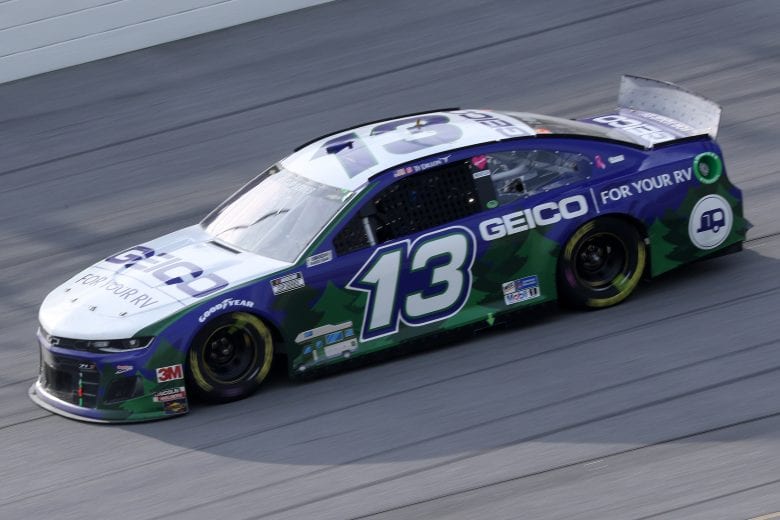 TALLADEGA, ALABAMA - OCTOBER 04: Ty Dillon, driver of the #13 GEICO For Your RV Chevrolet, drives during the NASCAR Cup Series YellaWood 500 at Talladega Superspeedway on October 04, 2020 in Talladega, Alabama. (Photo by Chris Graythen/Getty Images) | Getty Images